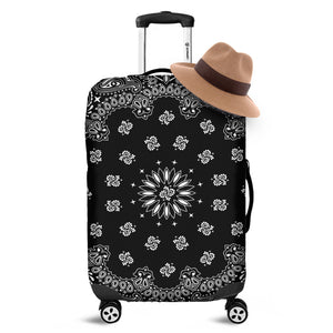 Black Paisley Bandana Print Luggage Cover