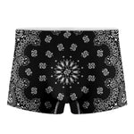 Black Paisley Bandana Print Men's Boxer Briefs