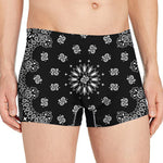 Black Paisley Bandana Print Men's Boxer Briefs