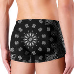 Black Paisley Bandana Print Men's Boxer Briefs