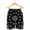 Black Paisley Bandana Print Men's Shorts