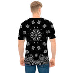 Black Paisley Bandana Print Men's T-Shirt