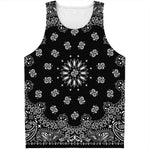 Black Paisley Bandana Print Men's Tank Top