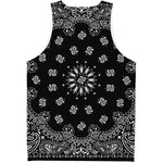 Black Paisley Bandana Print Men's Tank Top