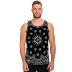 Black Paisley Bandana Print Men's Tank Top