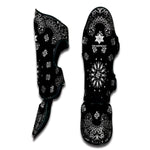 Black Paisley Bandana Print Muay Thai Shin Guard