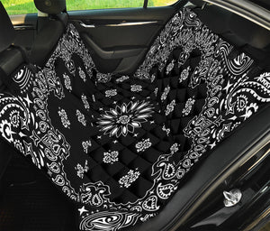 Black Paisley Bandana Print Pet Car Back Seat Cover