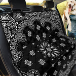 Black Paisley Bandana Print Pet Car Back Seat Cover