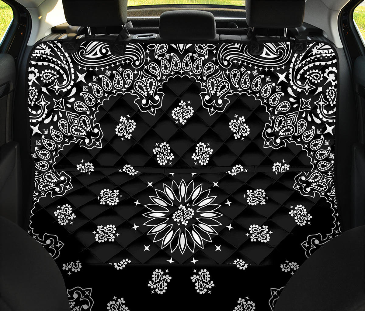 Black Paisley Bandana Print Pet Car Back Seat Cover