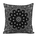 Black Paisley Bandana Print Pillow Cover