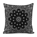 Black Paisley Bandana Print Pillow Cover