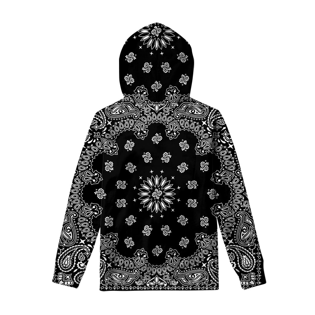 Black Paisley Bandana Print Pullover Hoodie – GearFrost