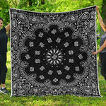 Black Paisley Bandana Print Quilt