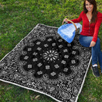 Black Paisley Bandana Print Quilt