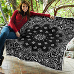 Black Paisley Bandana Print Quilt