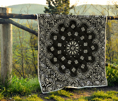 Black Paisley Bandana Print Quilt