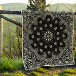 Black Paisley Bandana Print Quilt