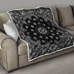 Black Paisley Bandana Print Quilt