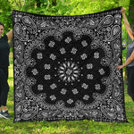 Black Paisley Bandana Print Quilt