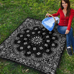 Black Paisley Bandana Print Quilt