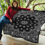 Black Paisley Bandana Print Quilt