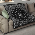 Black Paisley Bandana Print Quilt