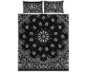 Black Paisley Bandana Print Quilt Bed Set