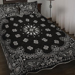 Black Paisley Bandana Print Quilt Bed Set