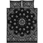 Black Paisley Bandana Print Quilt Bed Set