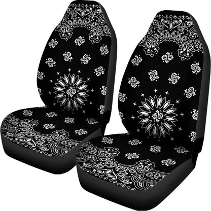 Black Paisley Bandana Print Universal Fit Car Seat Covers