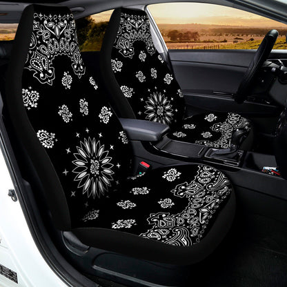 Black Paisley Bandana Print Universal Fit Car Seat Covers