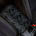 Black Palm Leaf Aloha Pattern Print Car Center Console Cover