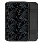 Black Palm Leaf Aloha Pattern Print Car Center Console Cover