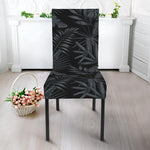 Black Palm Leaf Aloha Pattern Print Dining Chair Slipcover