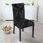 Black Palm Leaf Aloha Pattern Print Dining Chair Slipcover