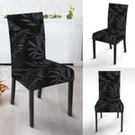 Black Palm Leaf Aloha Pattern Print Dining Chair Slipcover