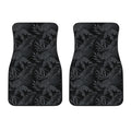 Black Palm Leaf Aloha Pattern Print Front Car Floor Mats