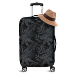 Black Palm Leaf Aloha Pattern Print Luggage Cover