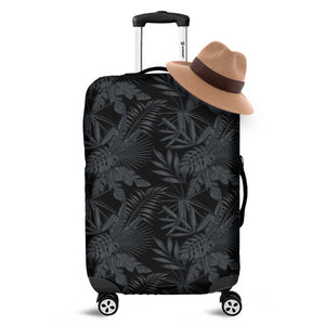 Black Palm Leaf Aloha Pattern Print Luggage Cover