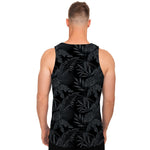 Black Palm Leaf Aloha Pattern Print Men's Tank Top