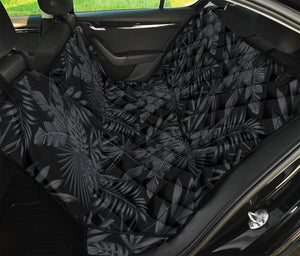 Black Palm Leaf Aloha Pattern Print Pet Car Back Seat Cover