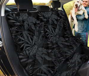 Black Palm Leaf Aloha Pattern Print Pet Car Back Seat Cover