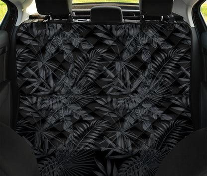 Black Palm Leaf Aloha Pattern Print Pet Car Back Seat Cover