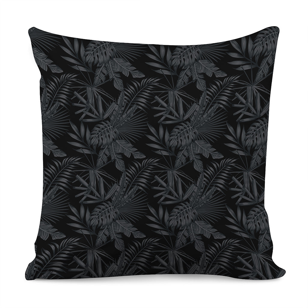 Black Palm Leaf Aloha Pattern Print Pillow Cover