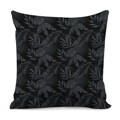 Black Palm Leaf Aloha Pattern Print Pillow Cover