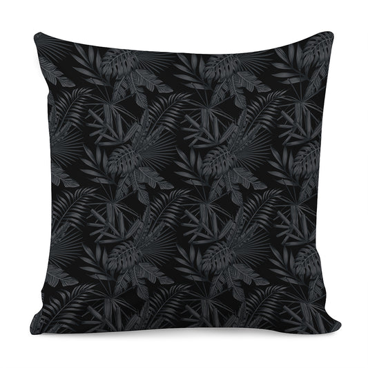 Black Palm Leaf Aloha Pattern Print Pillow Cover