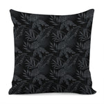 Black Palm Leaf Aloha Pattern Print Pillow Cover