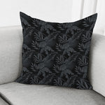 Black Palm Leaf Aloha Pattern Print Pillow Cover