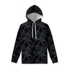 Black Palm Leaf Aloha Pattern Print Pullover Hoodie