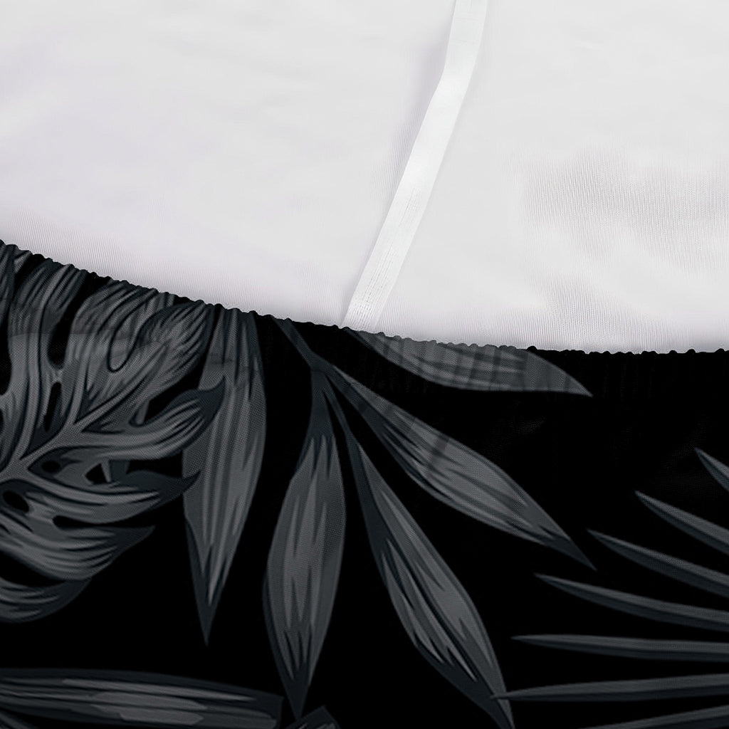 Black Palm Leaf Aloha Pattern Print Sofa Cover